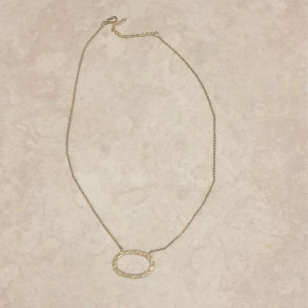 Brushed metal pendant necklace
